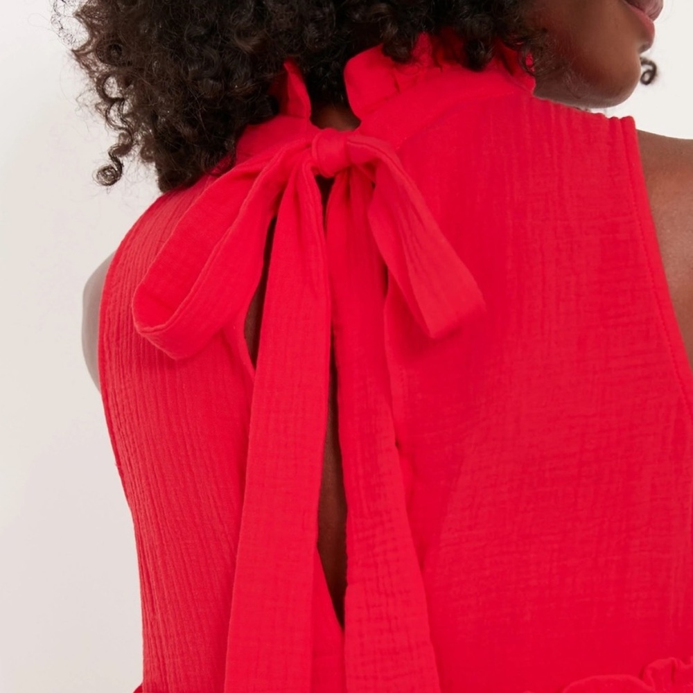 Quince Pomander Tuckernuck Red Gauze Dress - Picture 3 of 6